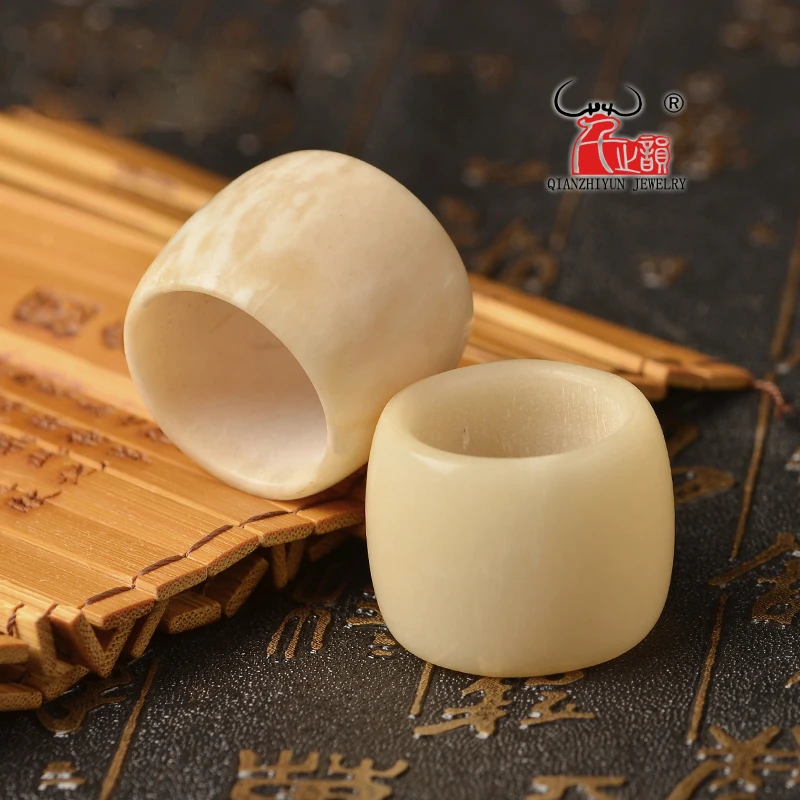 Natural retro yak bone ring, make old color ring pendant DIY bodhi beads.