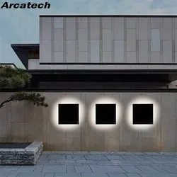 LED Outdoor Waterproof Wall Light Square LED Garden Wall Lamp Aisle Light Exterior Wall Balcony Corridor Aluminum Lighting NR21