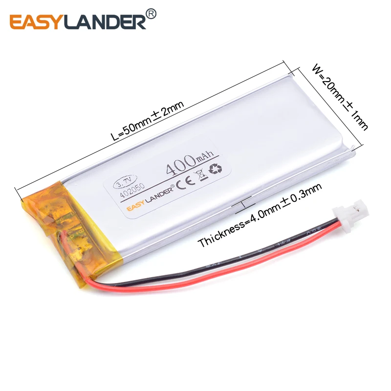 402050 452050 3.7V 400mAh Li-Polymer Battery For mp3 mp4 DVR GPS Scala Rider Q3  Motorcycle Bluetooth Helmet WW452050PL 382050