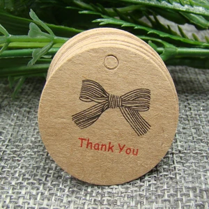100pcs Thank You Kraft Gift Packing Tags
