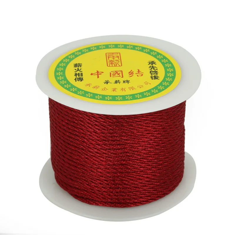 Factory Price 49yard/roll 2mm Macrame Rope Nylon Cord Chinese Knot Rattail Braided String Thread for Jewelry & Craft Making