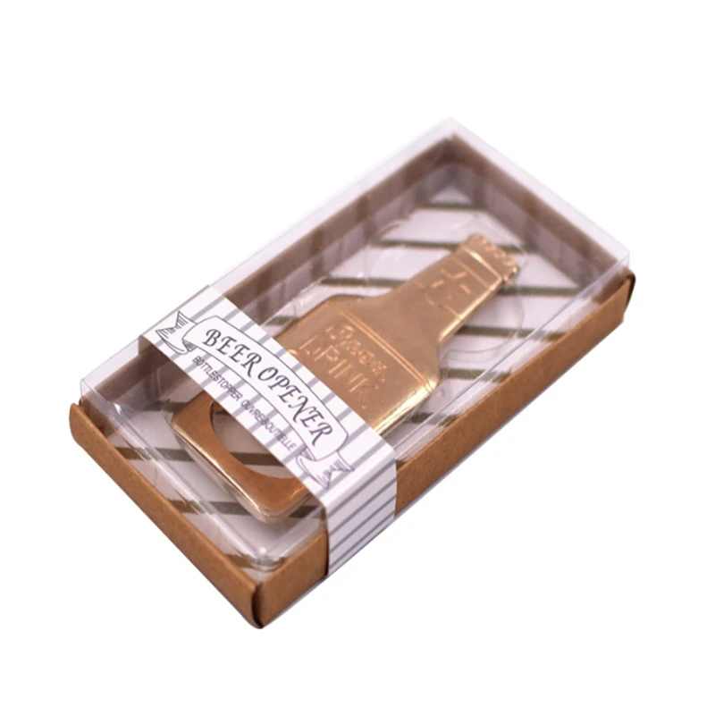 

50pcs/lot bottle shape bottle opener for wedding party gift favor with retail box