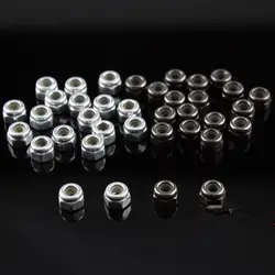 M2 Locknut Stainless Steel Nickel Plating Nut Screw for RC Model Car Spare Parts DIY Tamiya Mini 4WD RC Accessory 100Pcs/lot