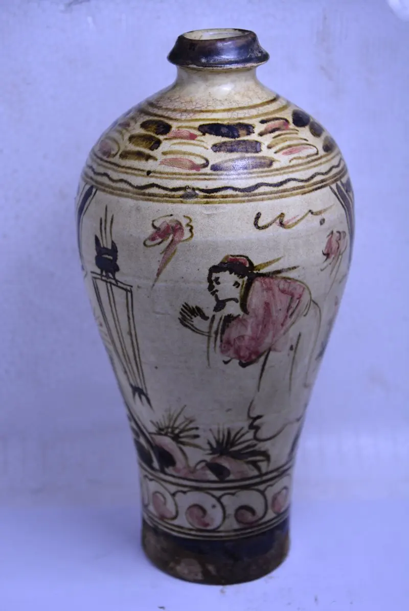 Rare Old Chinese SongDynasty  porcelain vase,Characters in the story,Free shipping