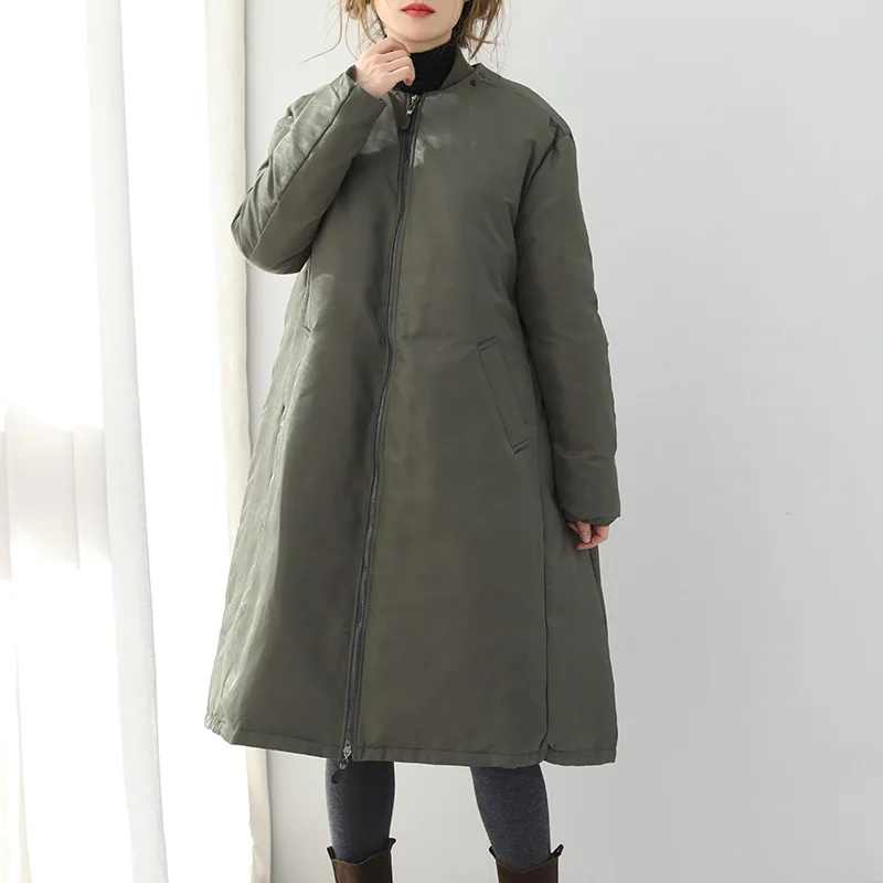 Clearance -2017 female winter thick white duck down A-type long paragraph outerwear thin ladies literary simple down coat