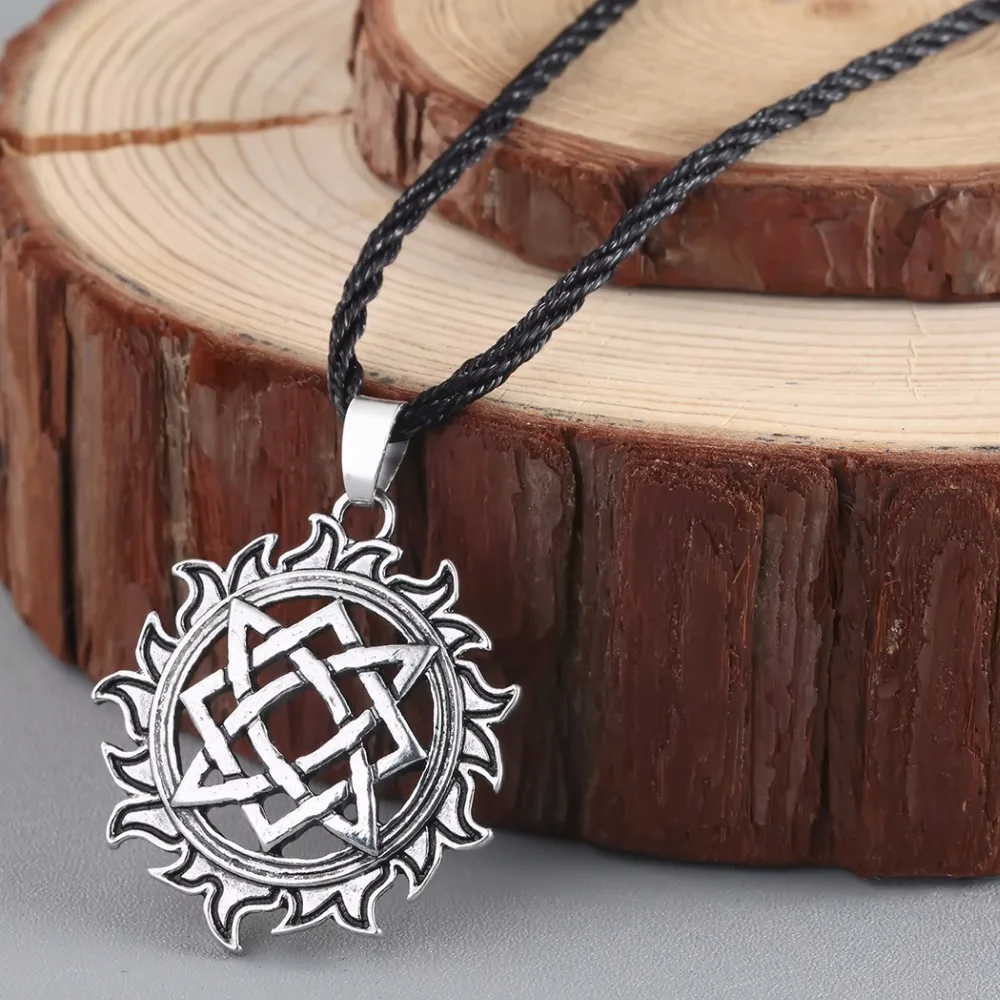 CHENGXUN Viking Solar Amulet pendant Necklace Nordic Charm Slavic Star Lada Sign Pendants Talisman Punk Style Collar Jewelry