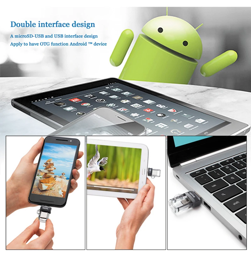 سانديسك البسيطة USB 3.0 المزدوج وتغ محرك فلاش USB 128GB 64GB 32GB 256GB PenDrives USB3.0 عالية السرعة تصل إلى 150 متر/الثانية لالروبوت الهاتف