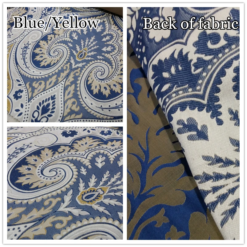 Classico Blu Paisley Jacquard Damascato Tessuto Tappezzeria Divano Poltrona Mobili Panno di Interni Tessuti 140 centimetri di Larghezza di Vendita