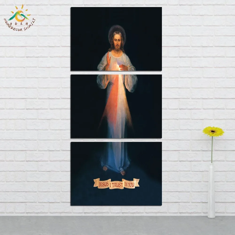 

Wall Art Prints Canvas Art Painting Modular Picture And Poster Christian Jesus Canvas Painting Decoration Home 3 PIECES