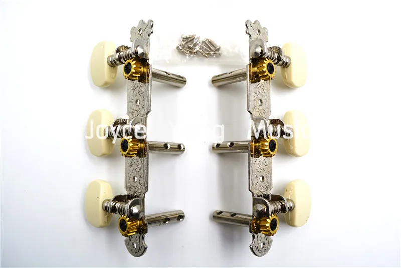 Alice AOD-017AP Steel String Guitar Tuning Pegs 2 Holes Shaft Acoustic Guitar Tuners Machine Head Ivory Semicircle Pegs 3L+3R