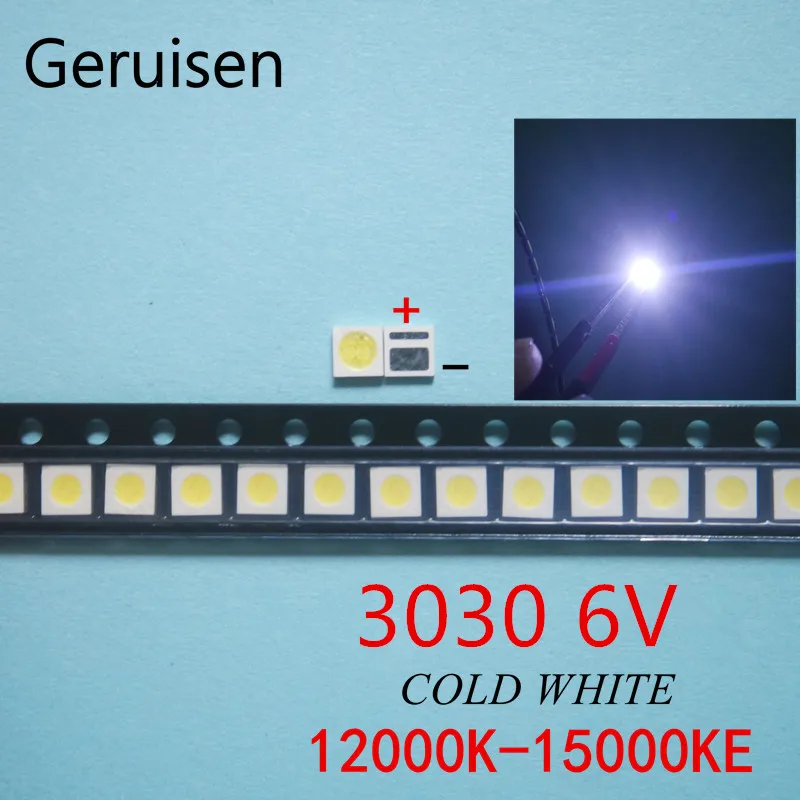 50PCS LED Backlight High Power LED 1.8W 3030 6V Cool white 150-187LM PT30W45 V1 TV Application 3030 smd EVERLIGHT