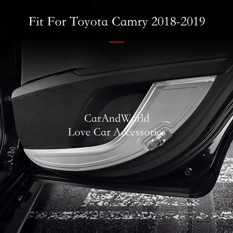 For Toyota Camry 8th 2018-2023 Car Styling Side Edge Door Anti-kick Panel Protection Pad Trims Cover Stainless Steel Accessories