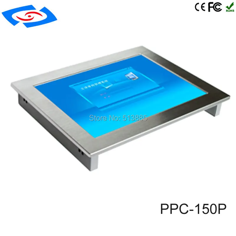 

Low Cost All In One Fanless 15" Touch Screen Embedded Industrial Panel PC With Resolution 1024x768 For Factory Automation Tablet