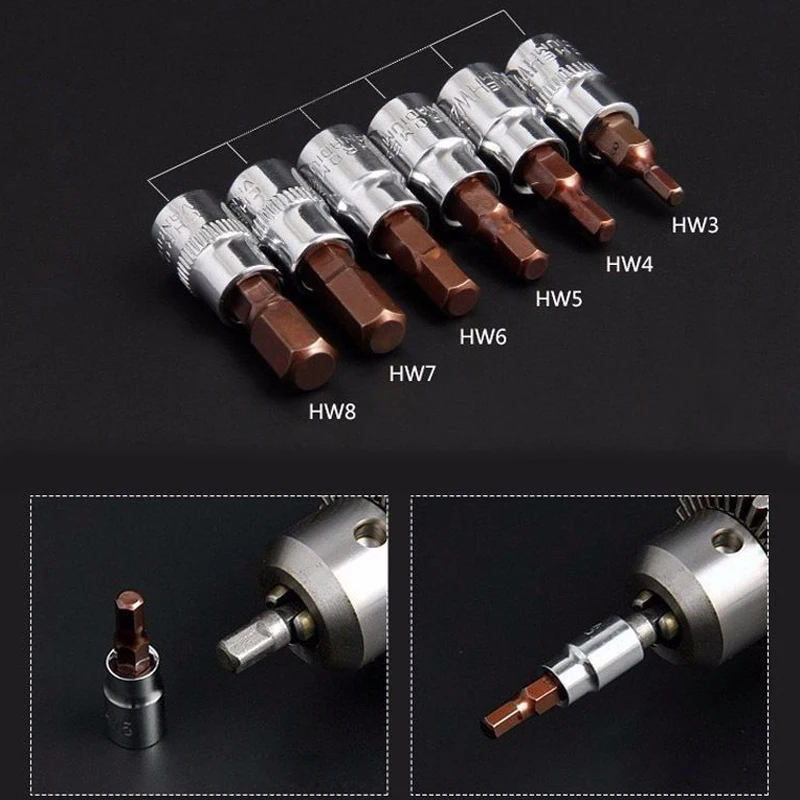 New 6pcs/set Aluminium Alloy Metric 1/4