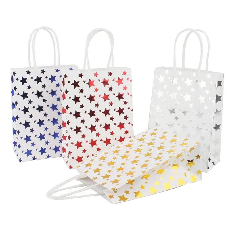 Wedding Birthday Decoration Event Party Supplies Small Mini Stars Print Gift Bag With Handles Paper Gift Bag Tote Gift Bag