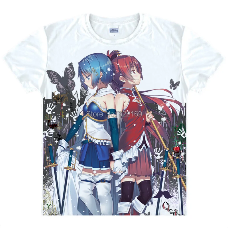 Japanese Puella Madoka magical anime  t-shirt anime Mami Tomoe cotton shirt Cosplay christmas Costumes anime clothing