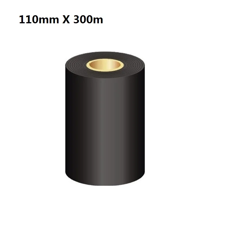 110*300 Wax Ribbon 50 60 80 90 100mm*300m For Thermal Transfer Label Barcode Printer Wax Ribbons Black Ink Ribbons 110mm X 300m