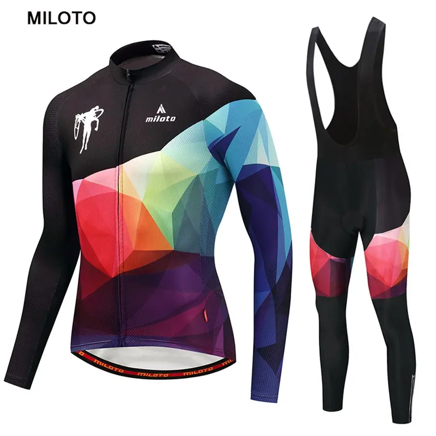 Miloto Men Long Sleeve Cycling Jersey Breathable Bike Jersey maillot ciclismo roupa ciclismo cycling clothing Cycling set