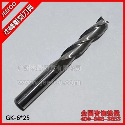 

6*25mm Tungsten Carbide End Mill Three Blade Milling Cutter Spiral Bit CNC router bits