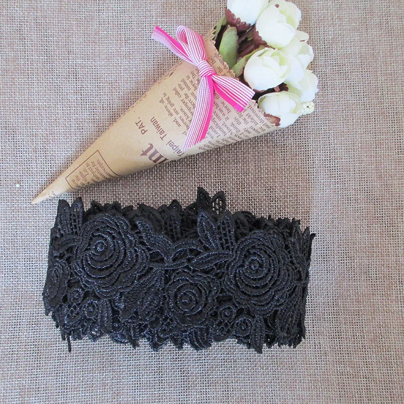 15Yds Bianco Nero Pizzo Modello Vintage Floral Venise Ricamato Trim Lace Abbigliamento FAI DA TE Cucito Decorazione Del Mestiere L\'abito di Nozze