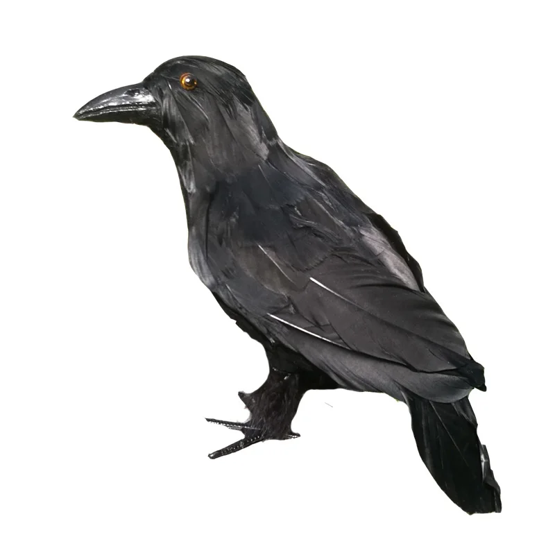 Halloween prop simulation crow plastic& feathers crow large 30cm model,prop,home decoration gift w2402