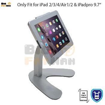 Tablet Stand Anti-Theft Kiosk Mount for iPad air 1 2 Pro 9.7 holder Mount display for tablet metal with Lock desktop Security