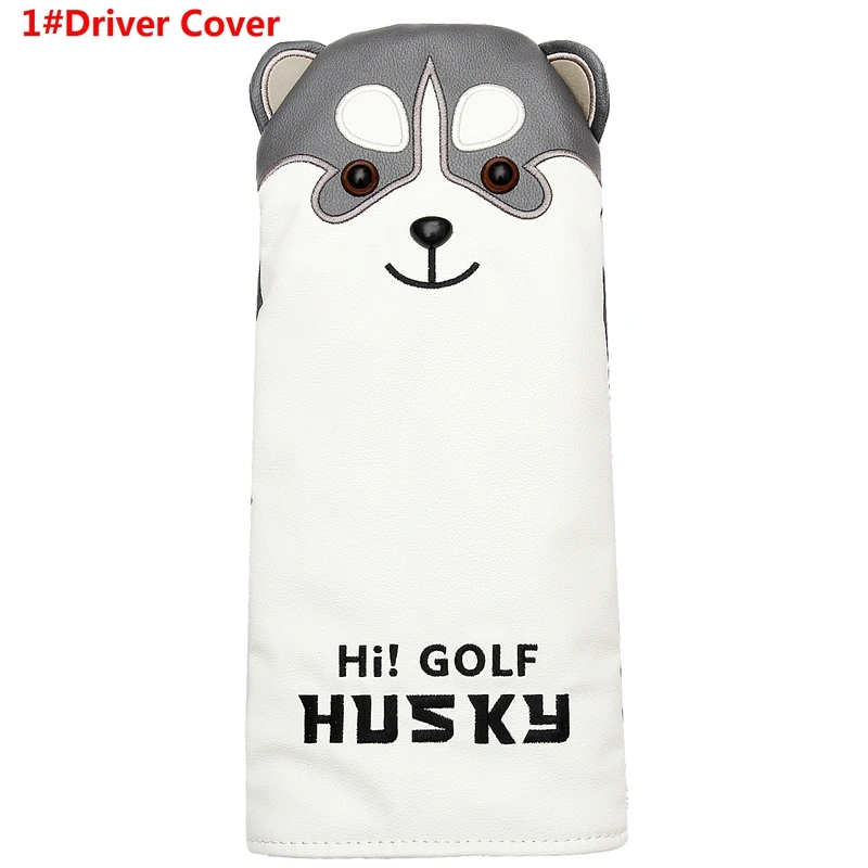 Jolie housse de tête en cuir PU pour conducteur de Golf, animaux de dessin animé #1 #3 #5 #7, couvre-chef en bois, anti-poussière