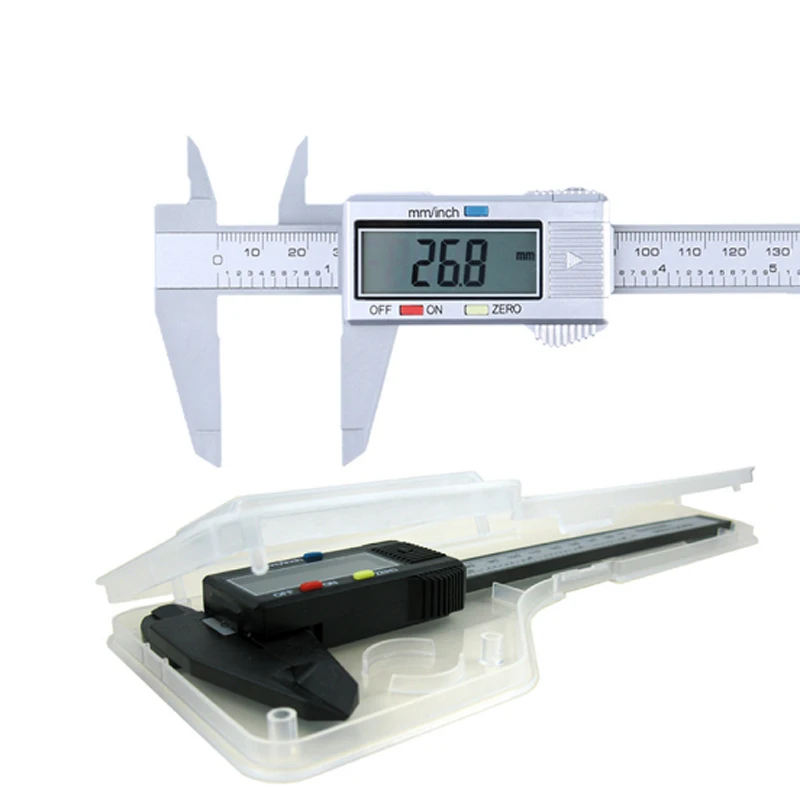 0-150mm Digital Electronic Carbon Fiber Vernier Caliper Gauge Micrometer Measuring Tool with plastic box