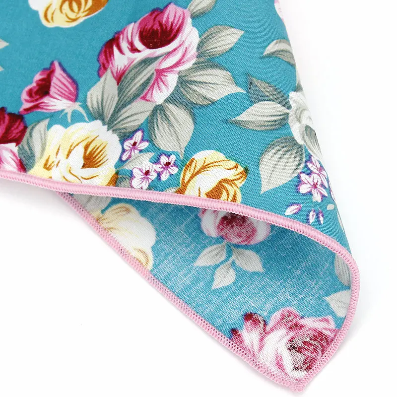 Brand Nieuwe mannen Katoenen Zakdoek Bloemen Gedrukt Pocket Plein Wedding 25 cm * 25 cm Zakdoeken Voor Mannen Klassieke vitage Pocket Handdoek