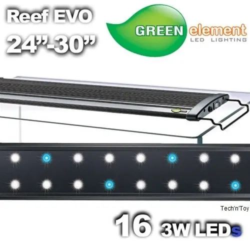 

Green Element EVO 24"-30" LED Aquarium Light Fixture - Reef Capable 16x3W