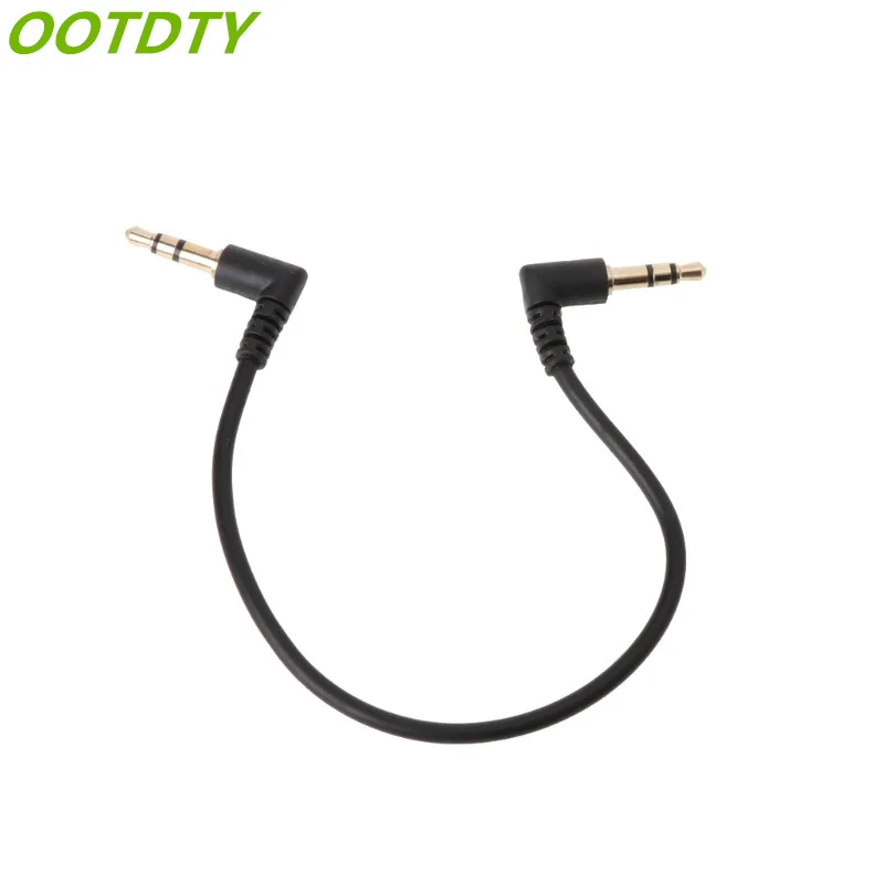 OOTDTY-Cable de Audio estéreo de 90 grados, conector macho a macho de 3,5mm, en ángulo recto, 3,5mm, macho a hembra, para altavoces de ordenador,