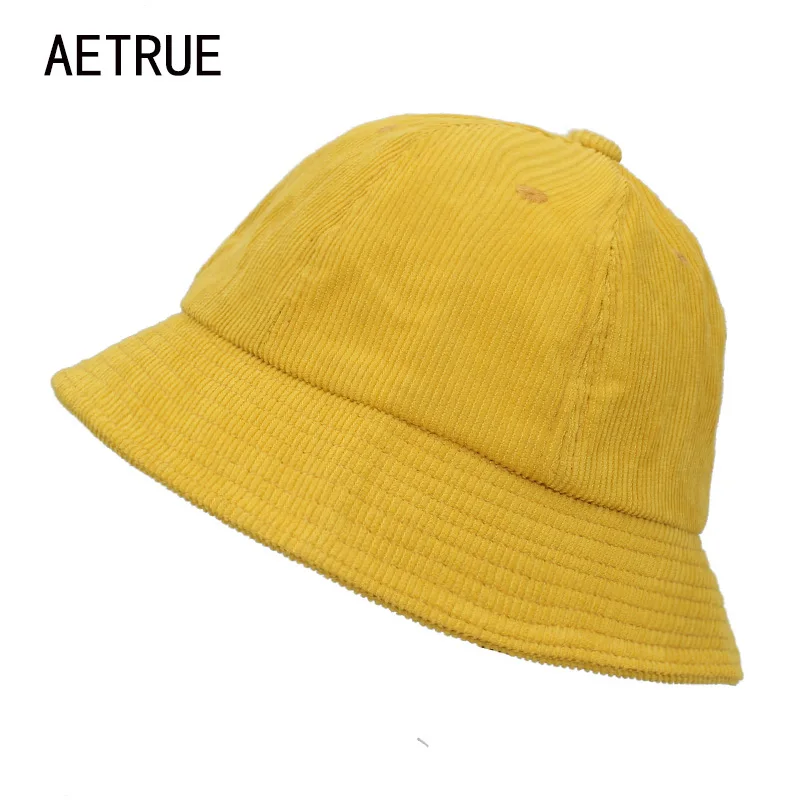 AETRUE Women Bucket Hats Men Blank Bob Caps Panama Sad Solid Flat Hats For Women Cap Snapback Cotton Boonie Sun Bucket Cap Hat