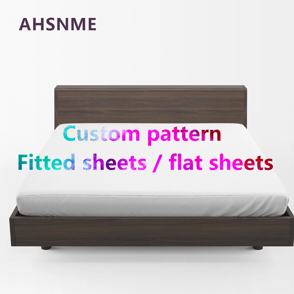 AHSNME Custom Flat sheets 200X230/230x230cm/240X270cm DIY High-definition digital printing pattern