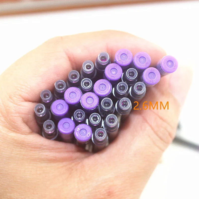 Wholesale Price 30PCS Disposable purple Fountain Pen Ink Cartridge Refills Length Fountain Pen Ink Cartridge Refills