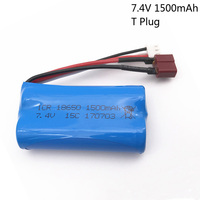 7.4V 1500mAh lipo Battery with T Plug for FEIYUE FY-03 FY01 FY02 Wltoys 12428 12401 12402 12403 12404 12423 etc toy battery part