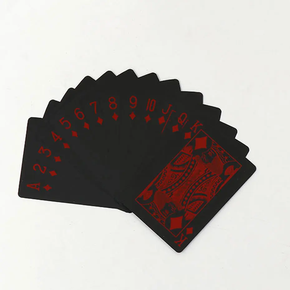 High Quality 55Pcs/Set Waterproof Plastic Black Playing Cards PVC Poker Creative Gift Durable Poker