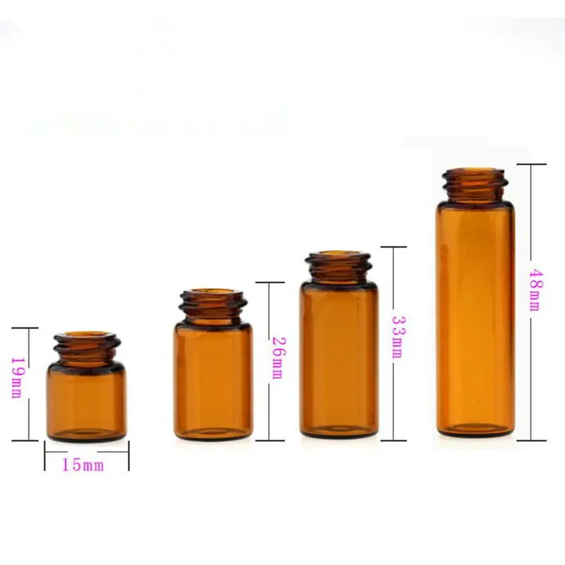 1ml 2m 3ml 5ml ขวดแก้วสีน้ําตาล ขวดน้ํามันหอมระเหยขนาดเล็ก ขวดรีฟิลพร้อมฝาปิดและปลั๊ก