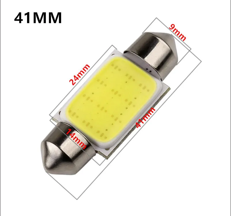 4pcs c5w 31mm 36mm 39mm 41mm cob 12 chips smd led 12v dome festoon interior Car LED Bulbs Lamp Pure White