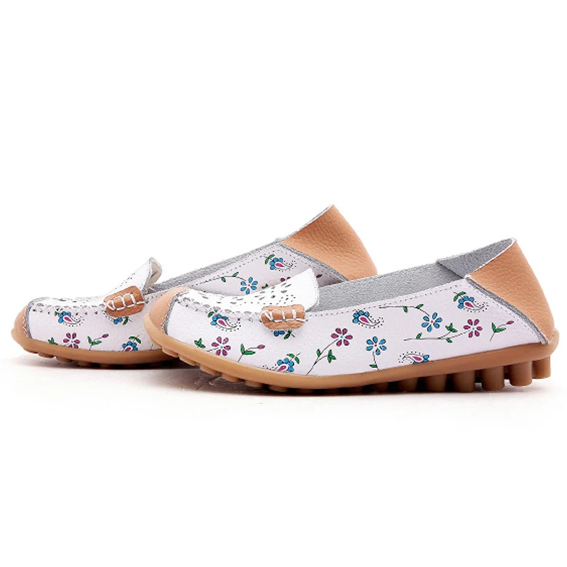 Genuine leather flats shoes women summer loafers female moccasins casual ladies shoes cut-outs zapatos mujer size 35-44 WSH2673