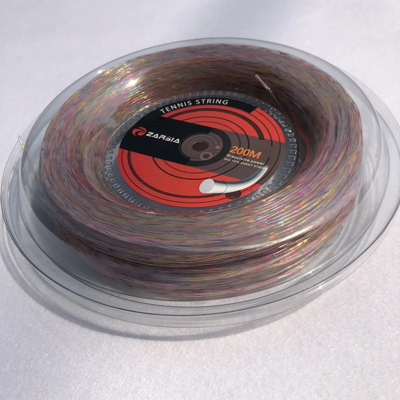 1 Reel 200M ZARSIA 1.35mm synthetic flash nylon Rainbow tennis string soft feeling tennis racket strings