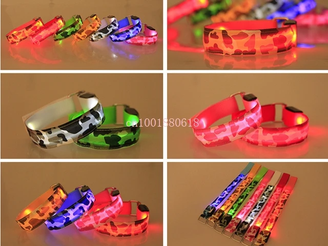 

Free shipping Leopard line Safety Sports Bike Reflective LED Armband Visible Belt Strap Arm Band Camouflage 500pcs/lot