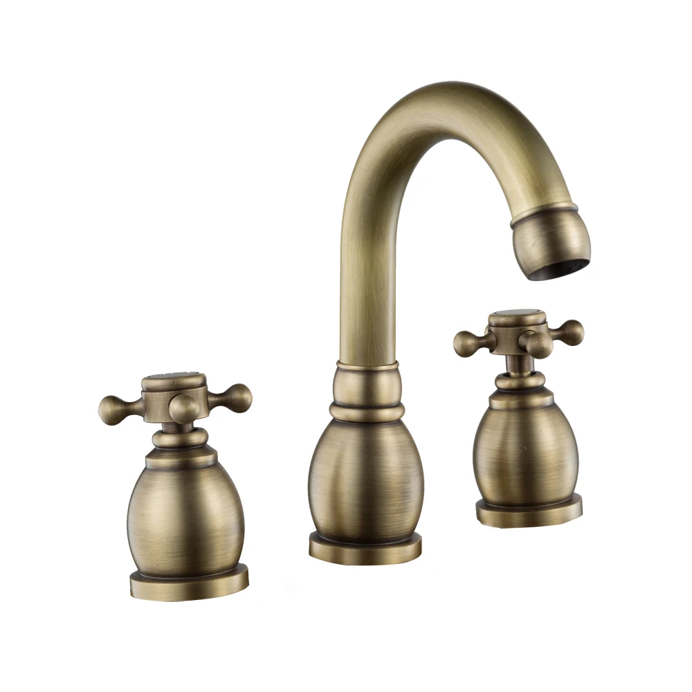 

Brass Bathroom Sink Basin Mixer Tap Faucet 3 Pcs Faucet Dual Handle Sink Mixer