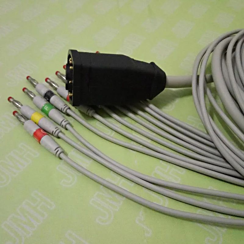 Compatible with 15pin ZOLL ECG/EKG machine the 10 lead IEC 4.0mm banana plug ECG cable