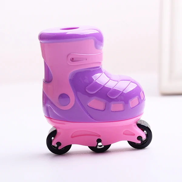 1PC Creative Roller Skates Design Pencil Sharpener Plastic Stationery For Students Gift Supplies (ss-1626)