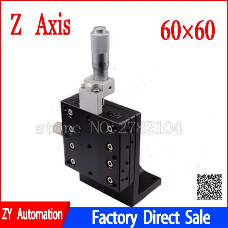 Axis Linear Stage Deslizando a Tabela Deslocamento Manual Plataforma Vertical do Ajuste Fino do Elevador Guia Transversal do Rolo 60*60 mm 24 Dentro Lv60 z