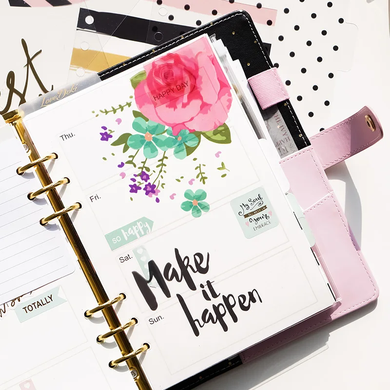 dokibook Lovedoki A5 A6 A7 Transparent dividers Gold foil printing Best Wish index page filler gold dividers hot