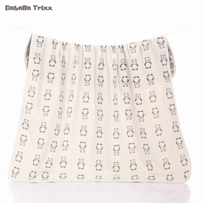 Daballa Trixx Cotton Gauze Baby Bath Towel Newborn Sleep Towels Soft Baby Swaddle 6 Layer Infant Muslin Blanket for Baby Bedding