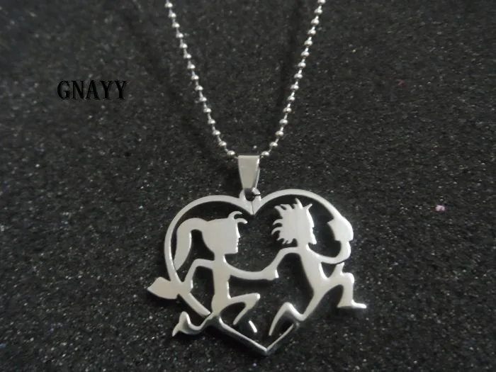 

Hatchetman and women heart ICP Juggalo Grade Stainless Steel Hip-Hop Charms Pendant Necklace 30 inch chain