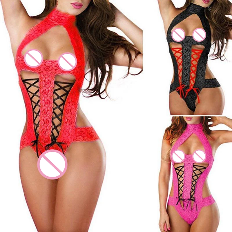 Female Sexy Lingerie Transparent Conjoined Dress Suit Intimates Sexy Costumes Women Underwear