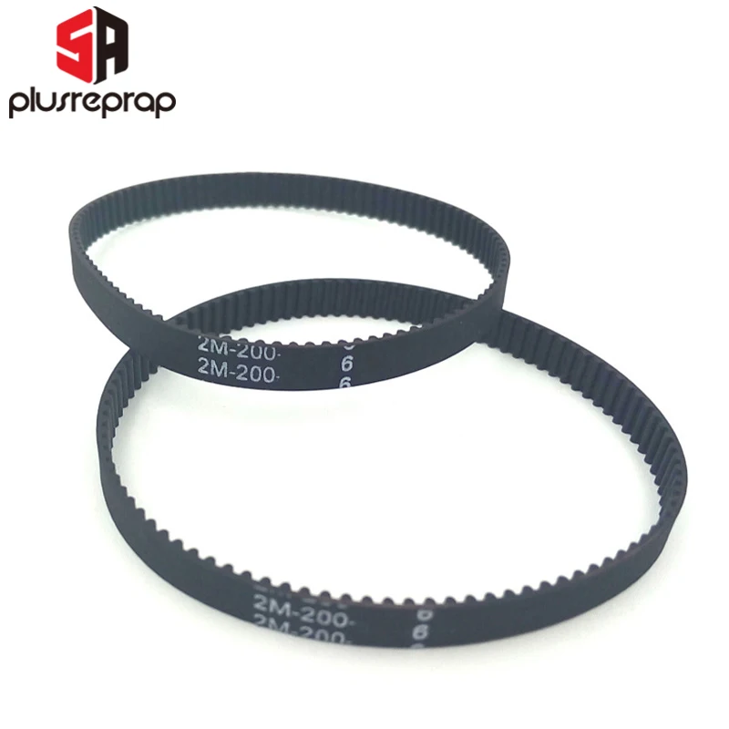 2pcs/lot Closed Timing Belt Loop Rubber GT2 Timing Belt 200-2GT-6 Length 200mm Width 6mm Teeth 100 3D Printer